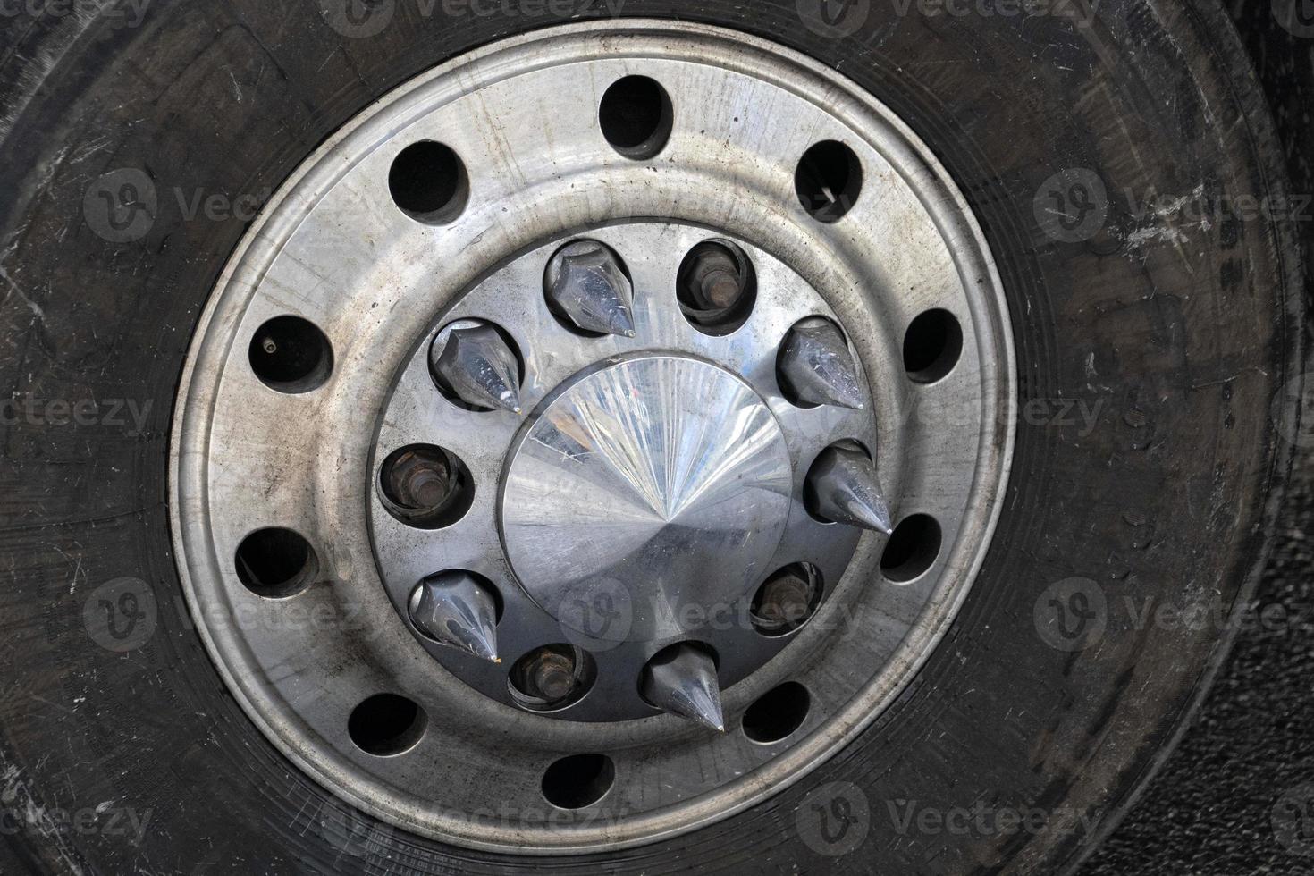 truck iron wheel detail photo