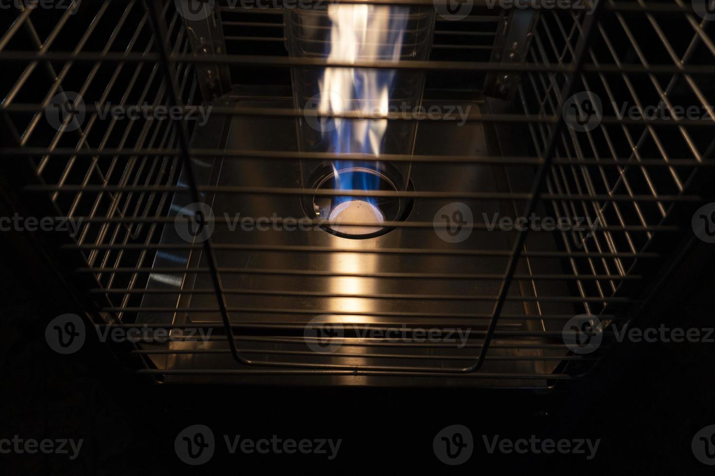 Gas heater flame detail close up photo