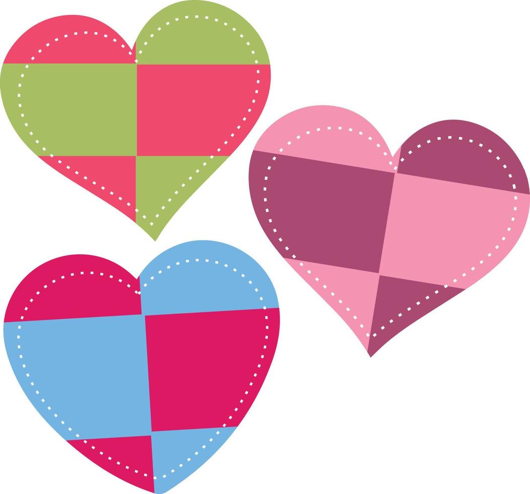 Vector illustration hearts in various styles