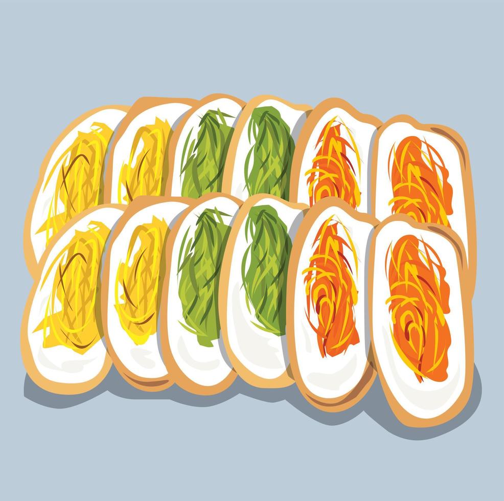 ilustración vectorial de comida y bocadillos vector