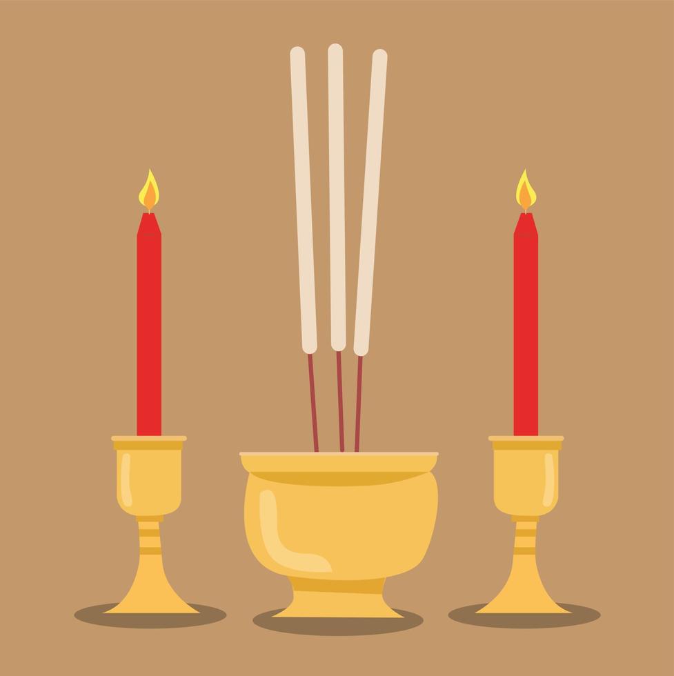Vector illustration of offerings in the Chinese New Year