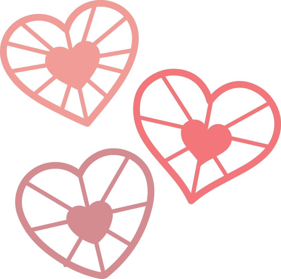Vector illustration hearts in various styles