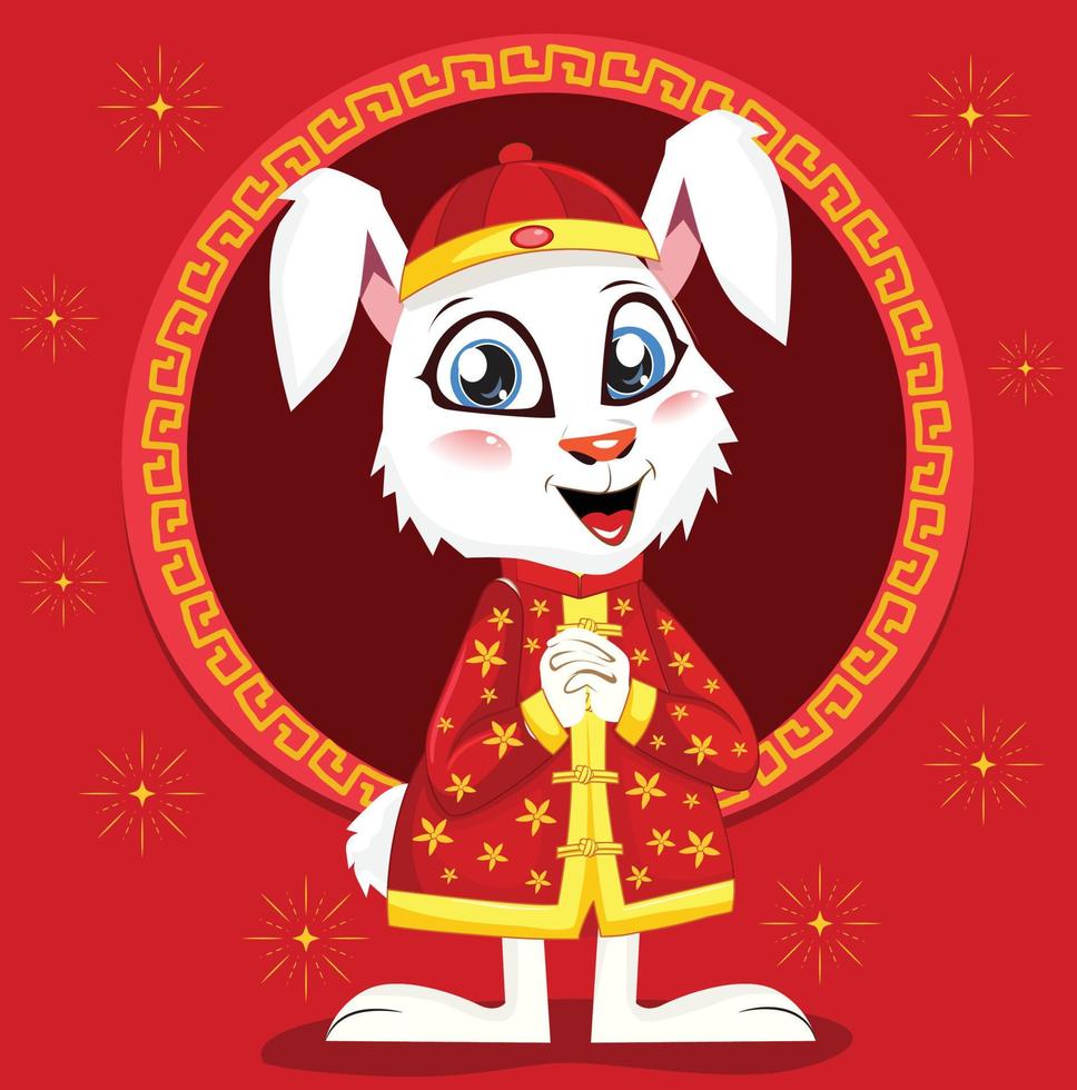 happy chinese new year 2023, year of the rabbit, happy new year illustration for posters, cards, calendars, signs, banners, websites, public relations and other designs vector