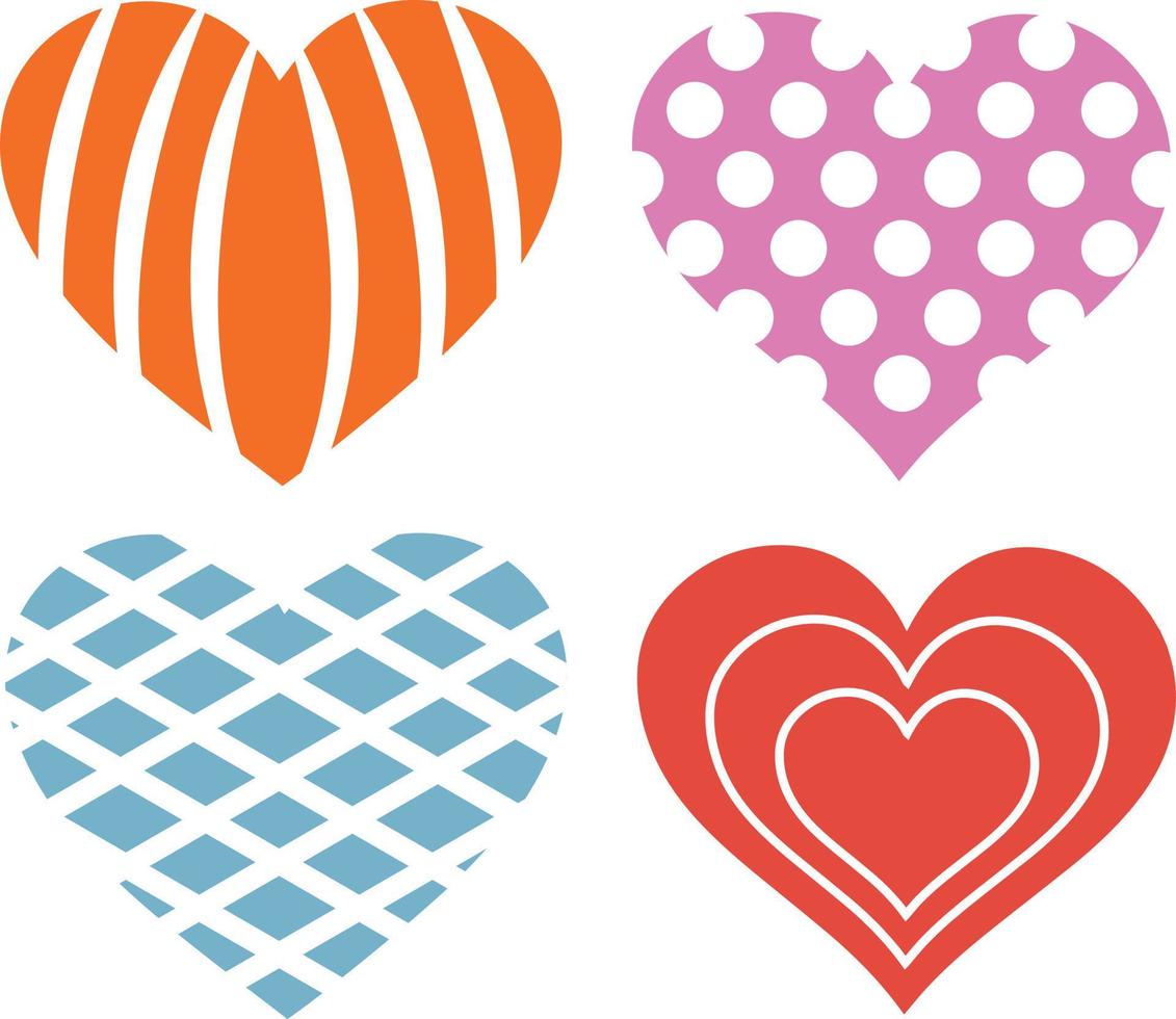 corazones de ilustración vectorial en varios estilos vector