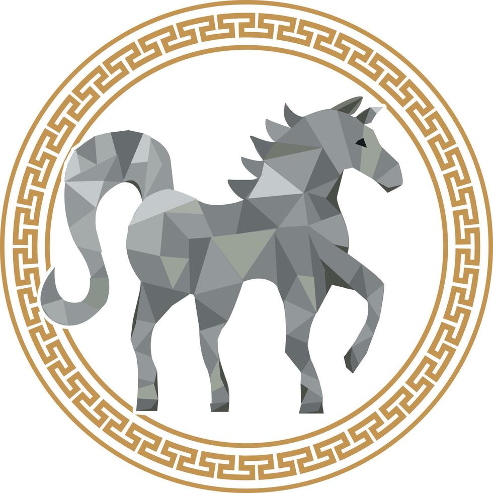 12 zodiac animals polygonal vector illustration