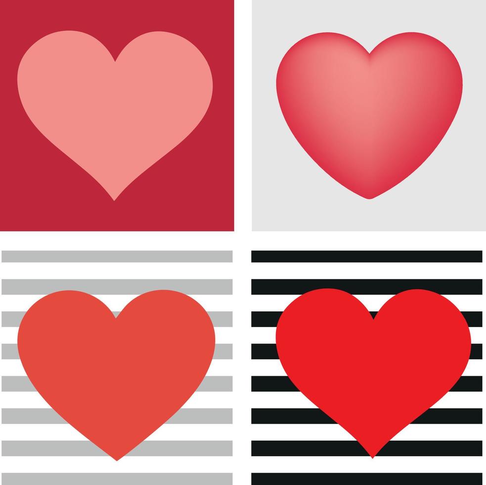 Vector illustration hearts in various styles