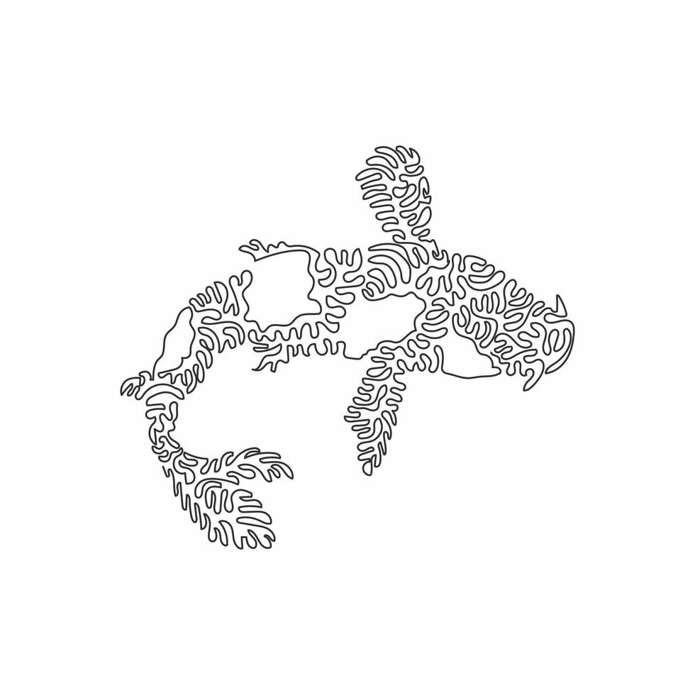 dibujo de una sola línea de arte abstracto exótico de peces koi. dibujo de línea continua ilustración vectorial de diseño gráfico de animales domésticos amistosos para icono, símbolo, signo, logotipo de empresa, decoración de pared de póster vector