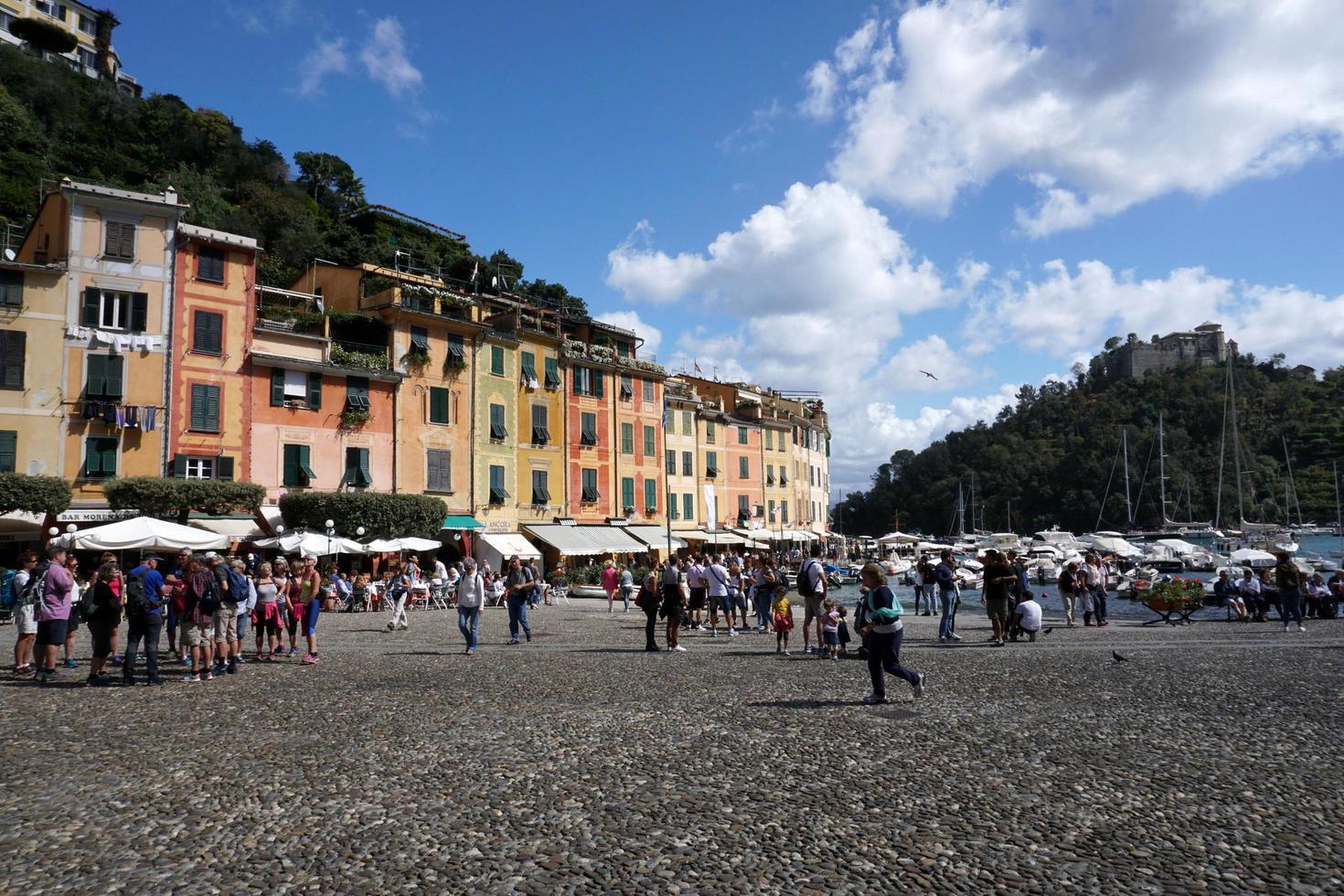 PORTOFINO, ITALY - SEPTEMBER 19 2017 - Vip and tourist in pictoresque village photo