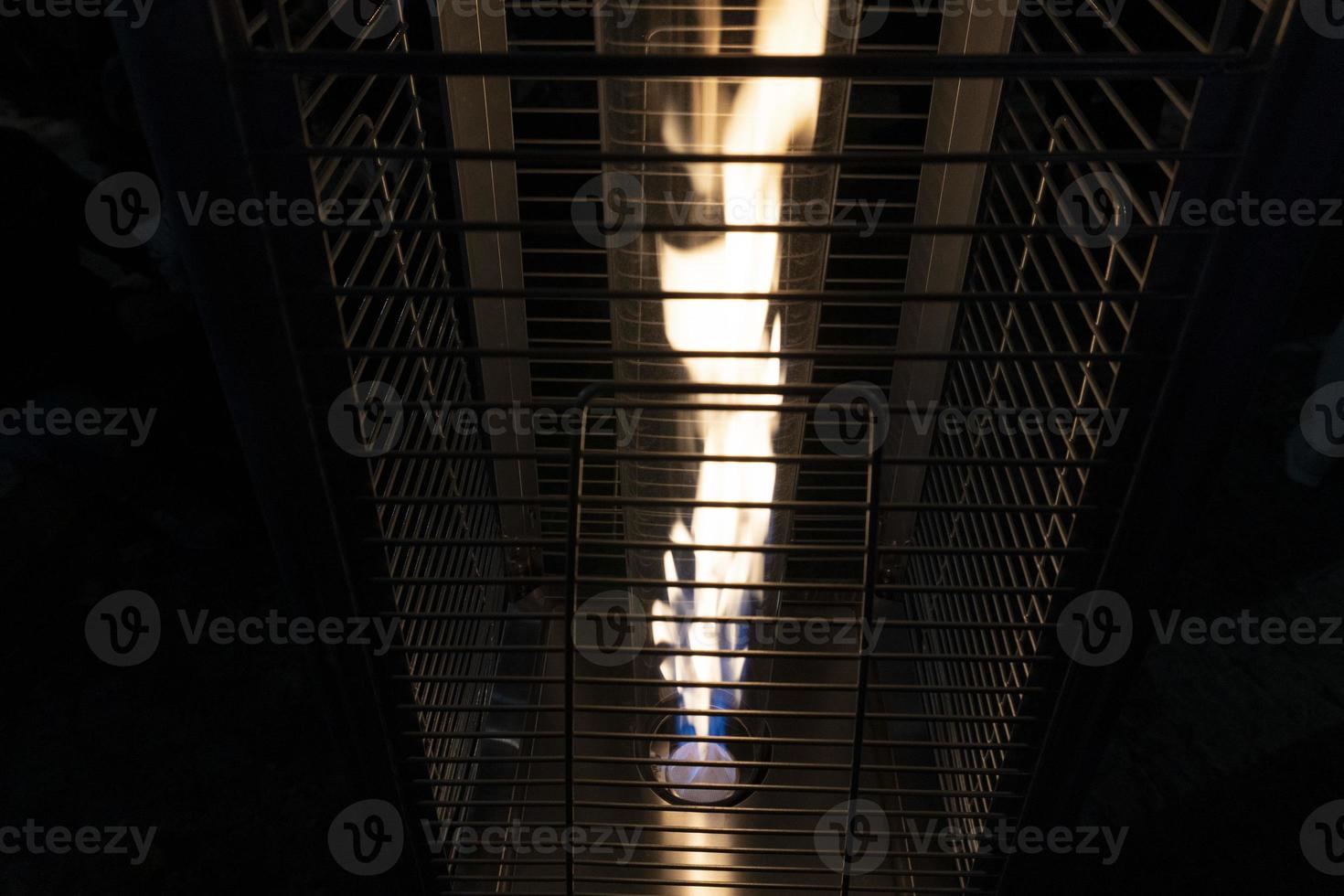 Gas heater flame detail close up photo