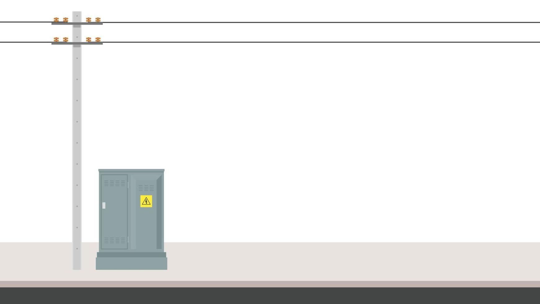 Electrical cabinet cartoon vector. electric pole. free space for text. wallpaper. copy space. vector