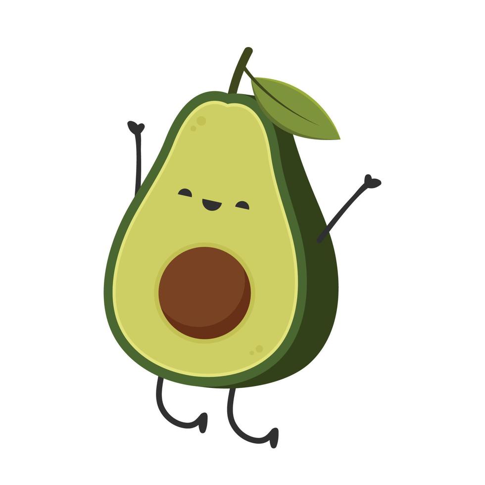 Avocado character design. avocado on white background. vector