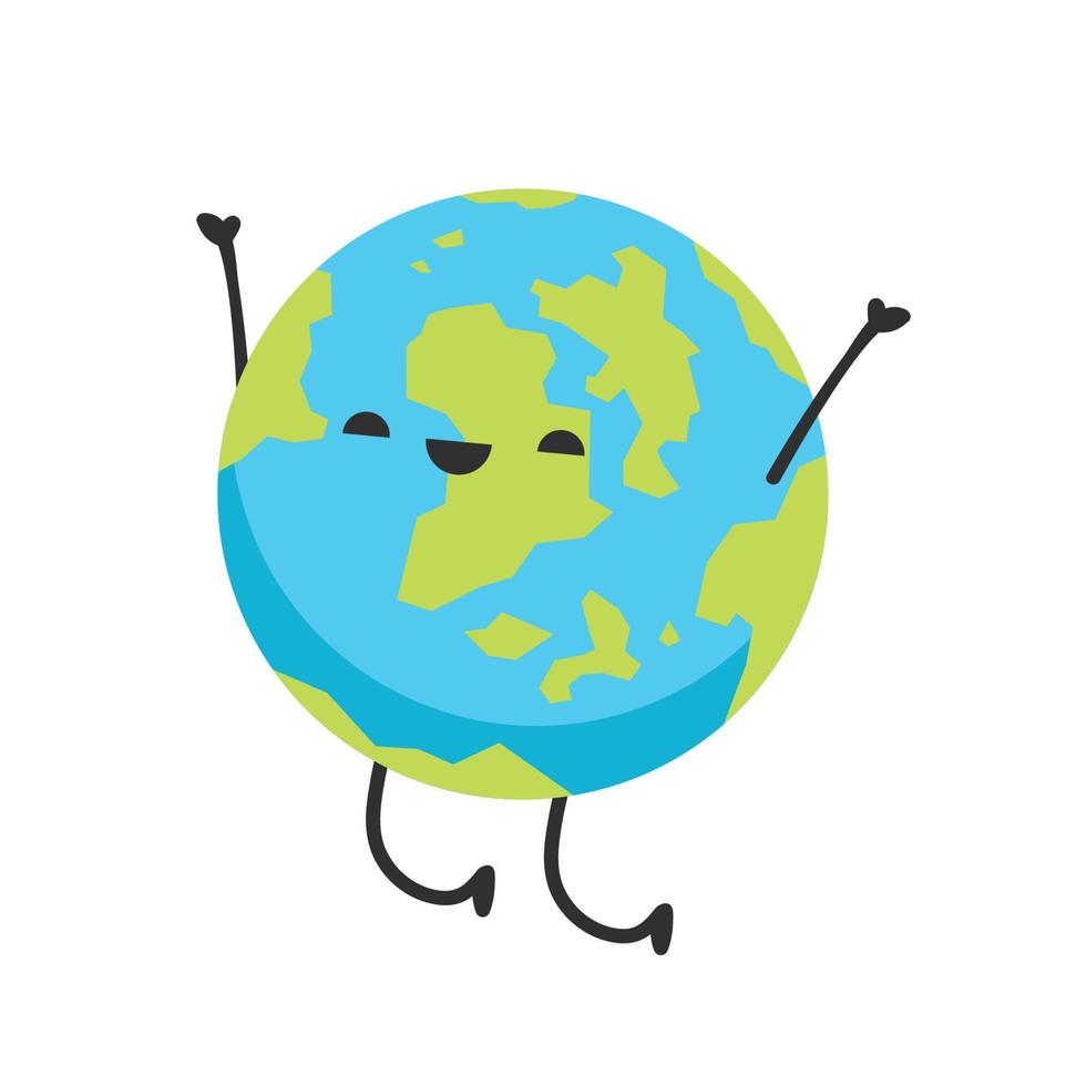 diseño de personajes de la tierra. vector planeta mascota del día de la tierra.