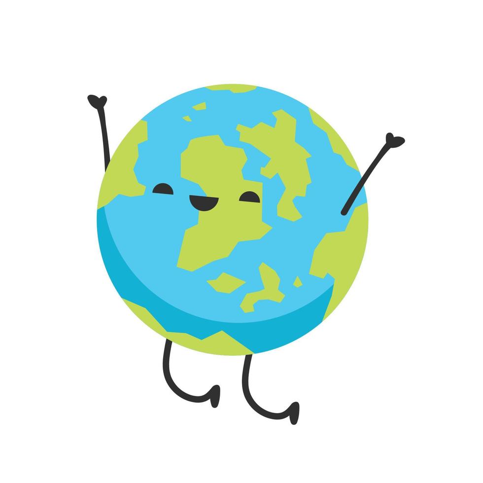 Earth character design. planet vector. Earth day mascot. vector