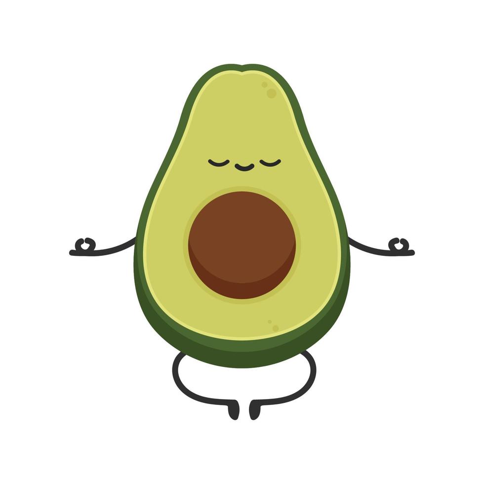 Avocado character design. avocado on white background. vector