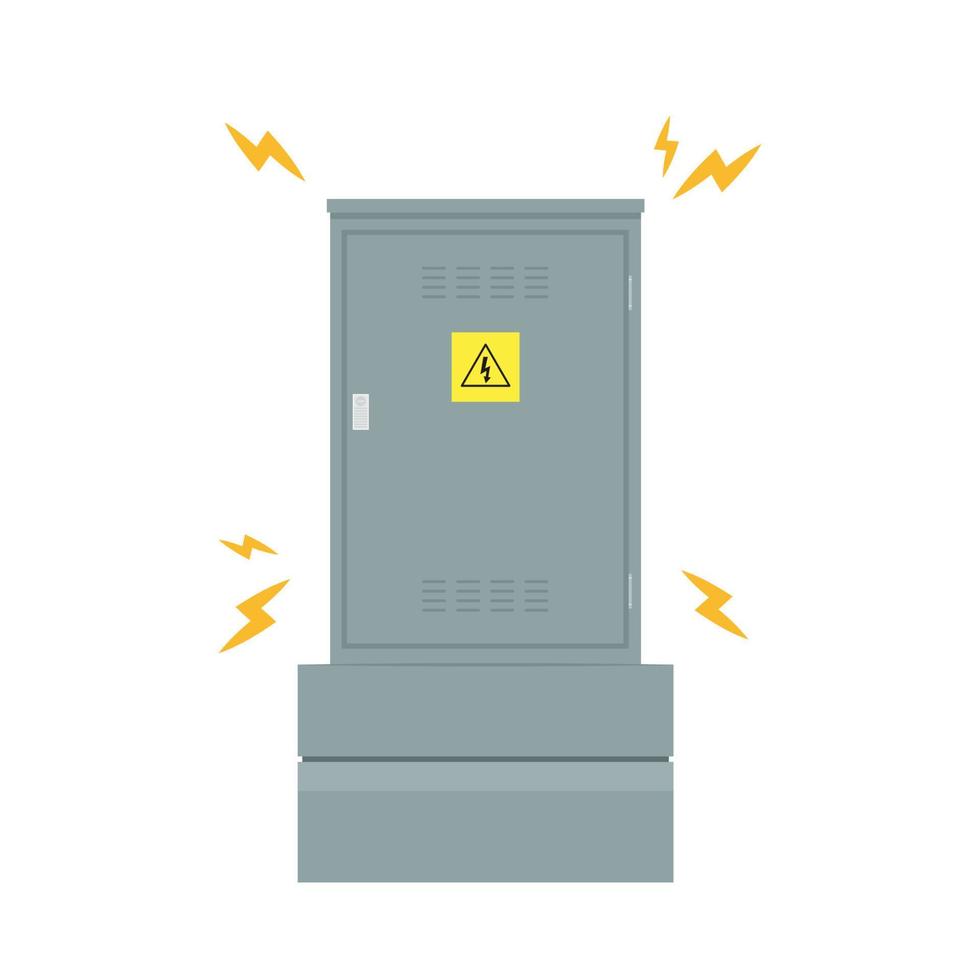 Electrical cabinet cartoon vector. free space for text. Leaked electricity. vector