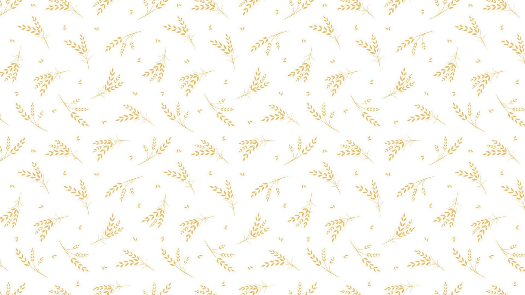 fondo de pantalla de patrón de trigo. símbolo de avena espacio libre para texto. signo de arroz. papel tapiz con patrón de arroz. vector