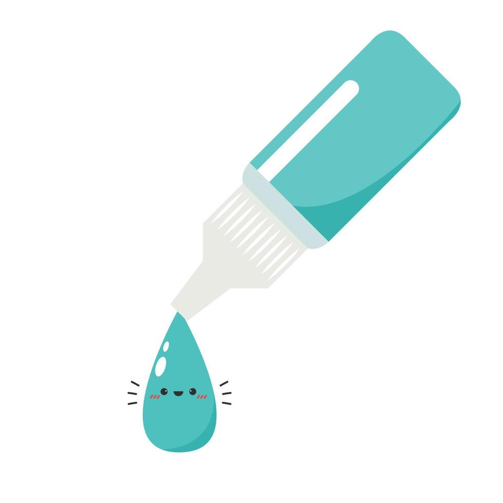 Eye drops vector. symbol. Eye drops on white background. Eye drop character design. vector