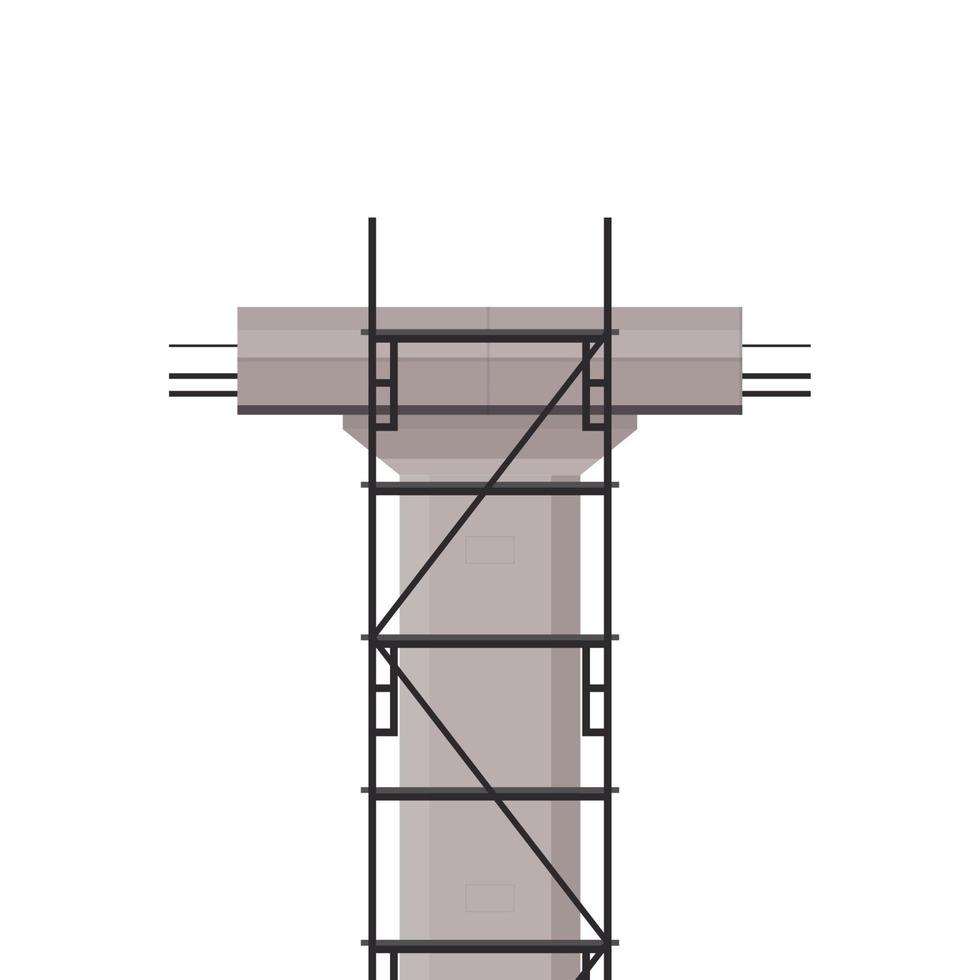 vector de andamios. pilar del puente. construcción. postes de puente en construcción.