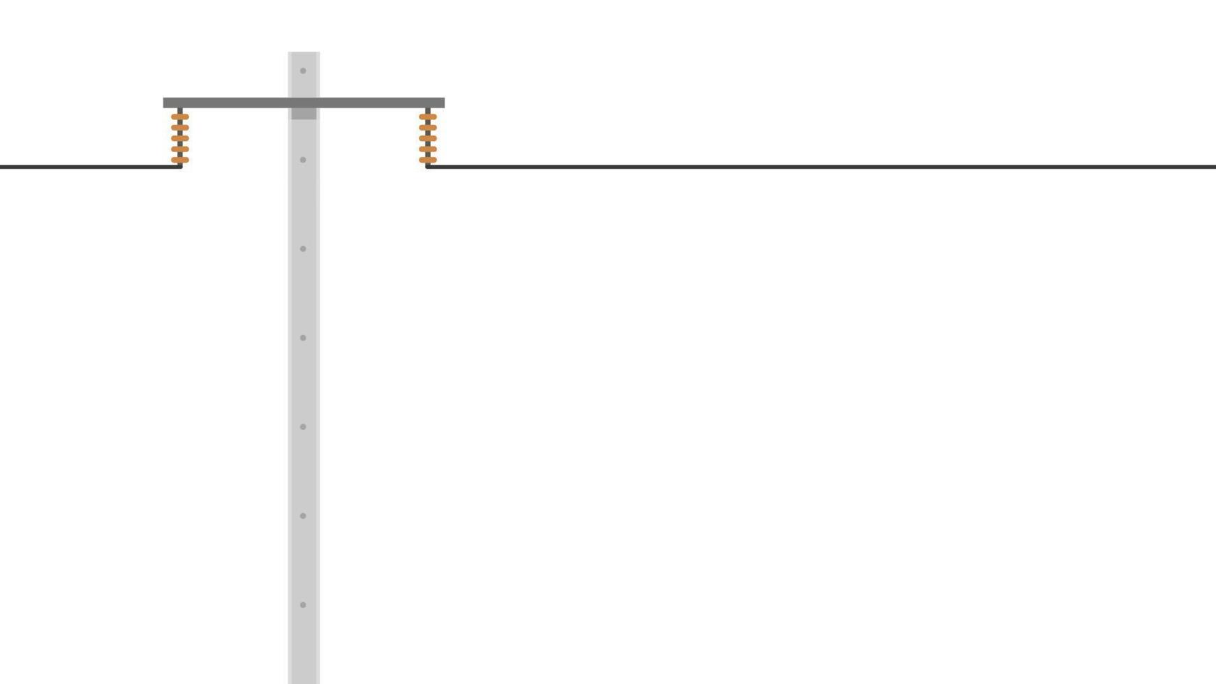 vector de poste eléctrico. poste eléctrico sobre fondo blanco. espacio libre para texto. copie el espacio