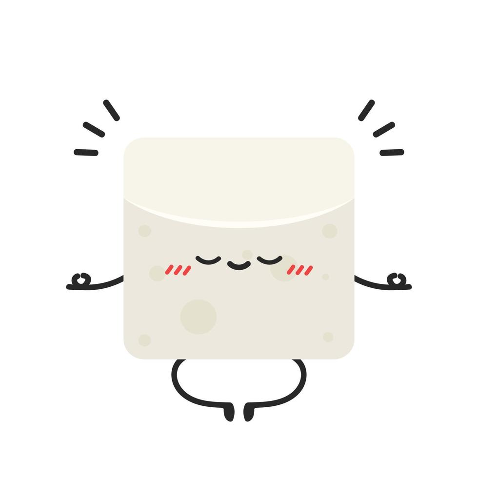 Tofu character design on white background. Soybean vector. vector
