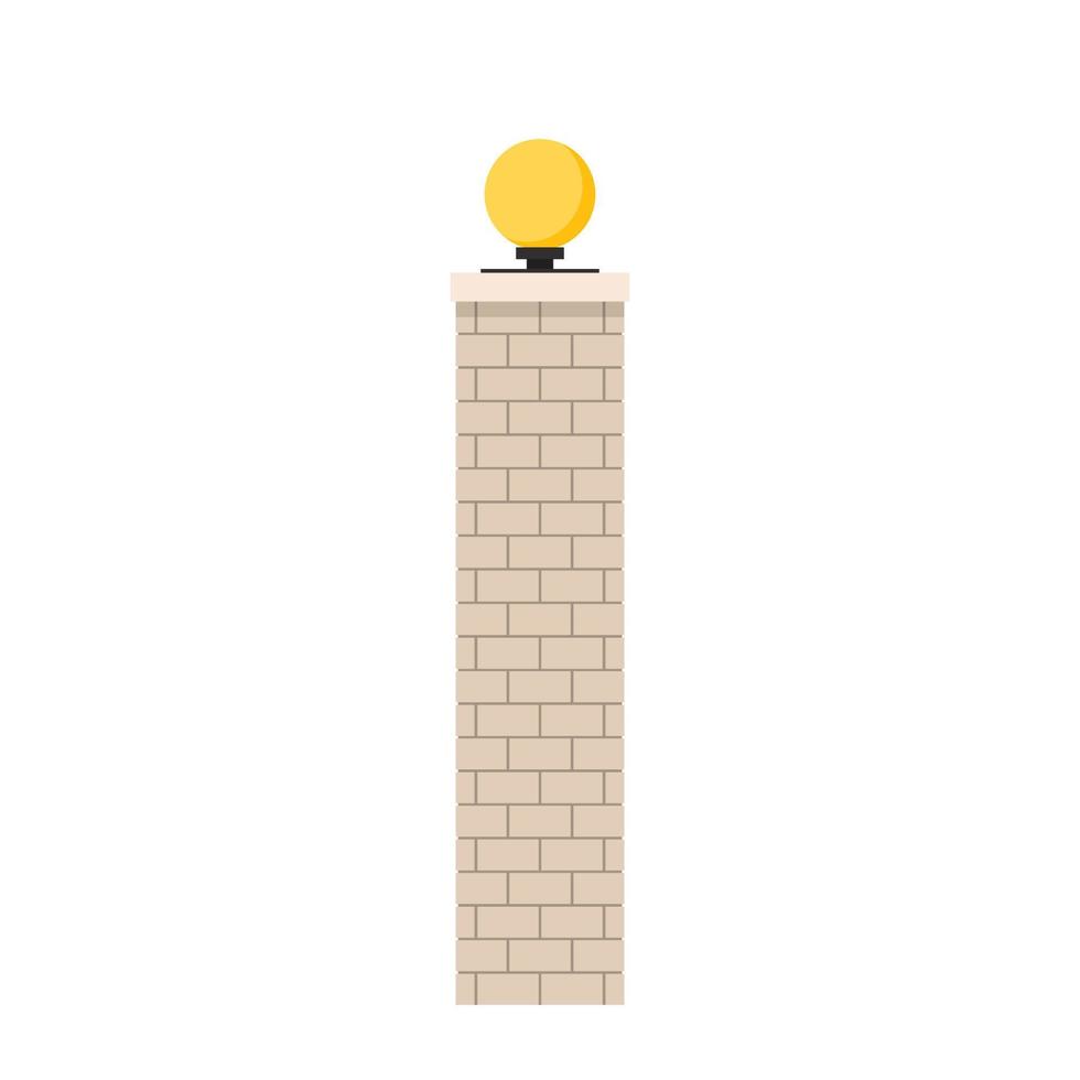 Brick pillar vector. wallpaper. Brick pillar on white background. lantern vector. vector