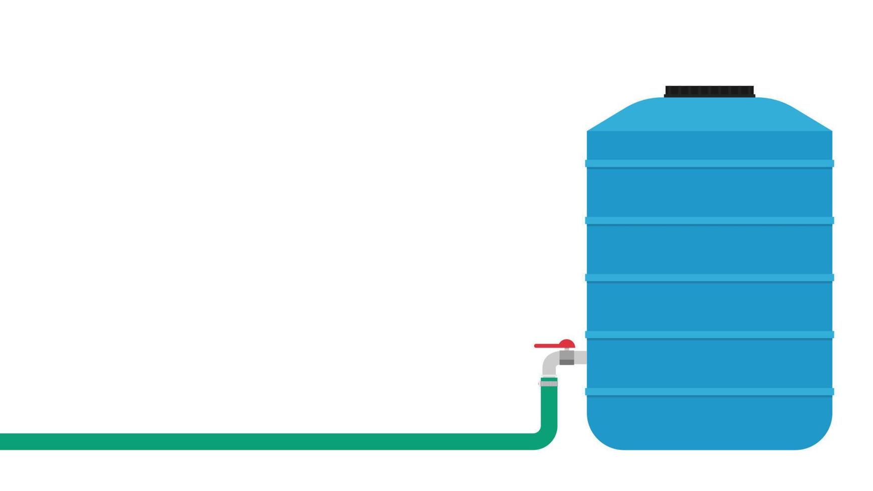 vector del tanque de agua. depósito de agua sobre fondo blanco. toca el vector. manguera.