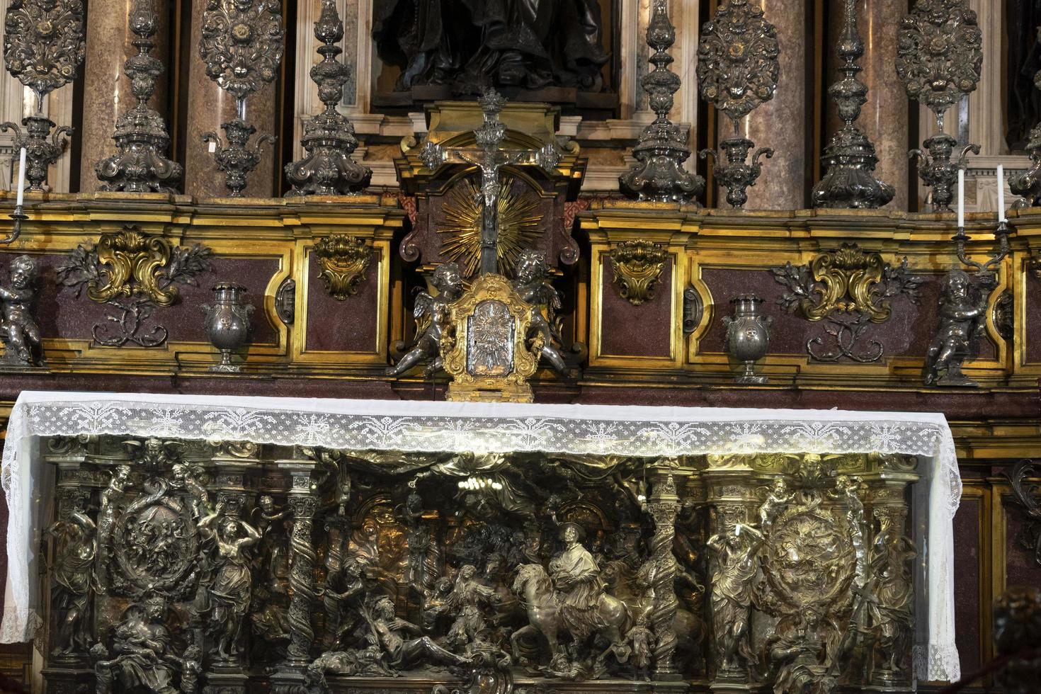 NAPLES, ITALY - FEBRUARY 1 2020 - old town street saint ciro church photo