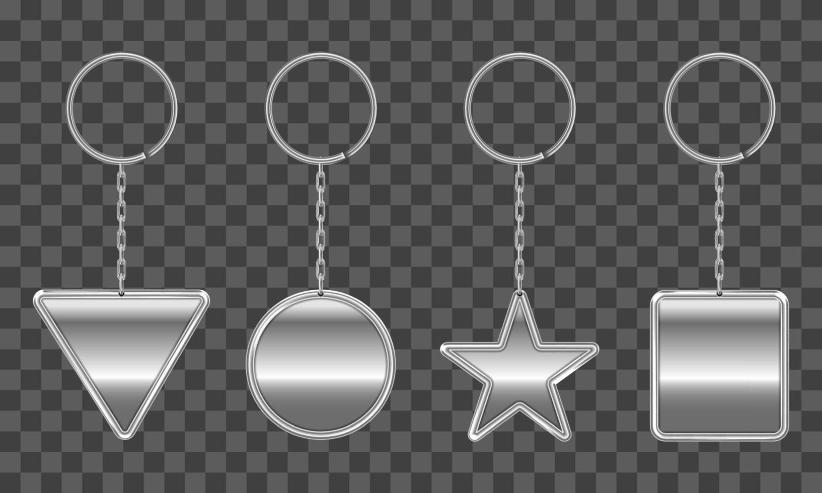 Vector steel keychain, holder for key with chain