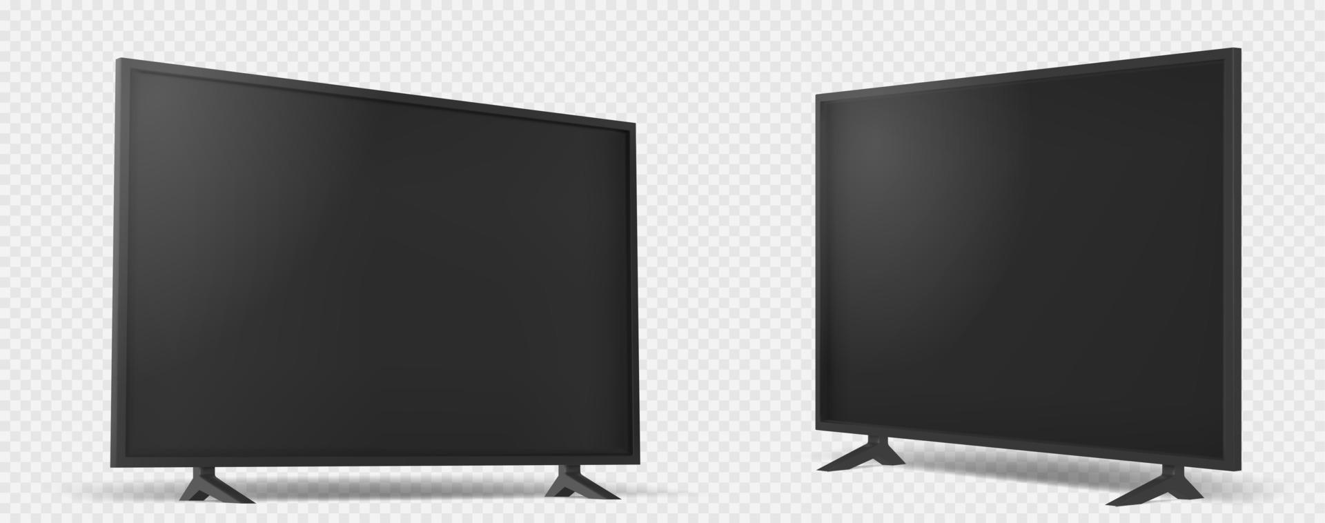 Realistic set of flat TV screen vector