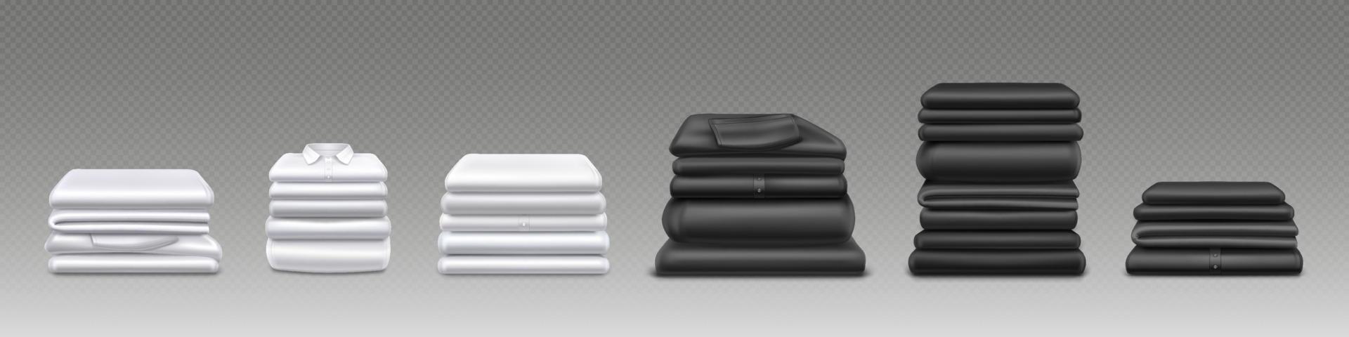 Clean white and black clothes stacks vector