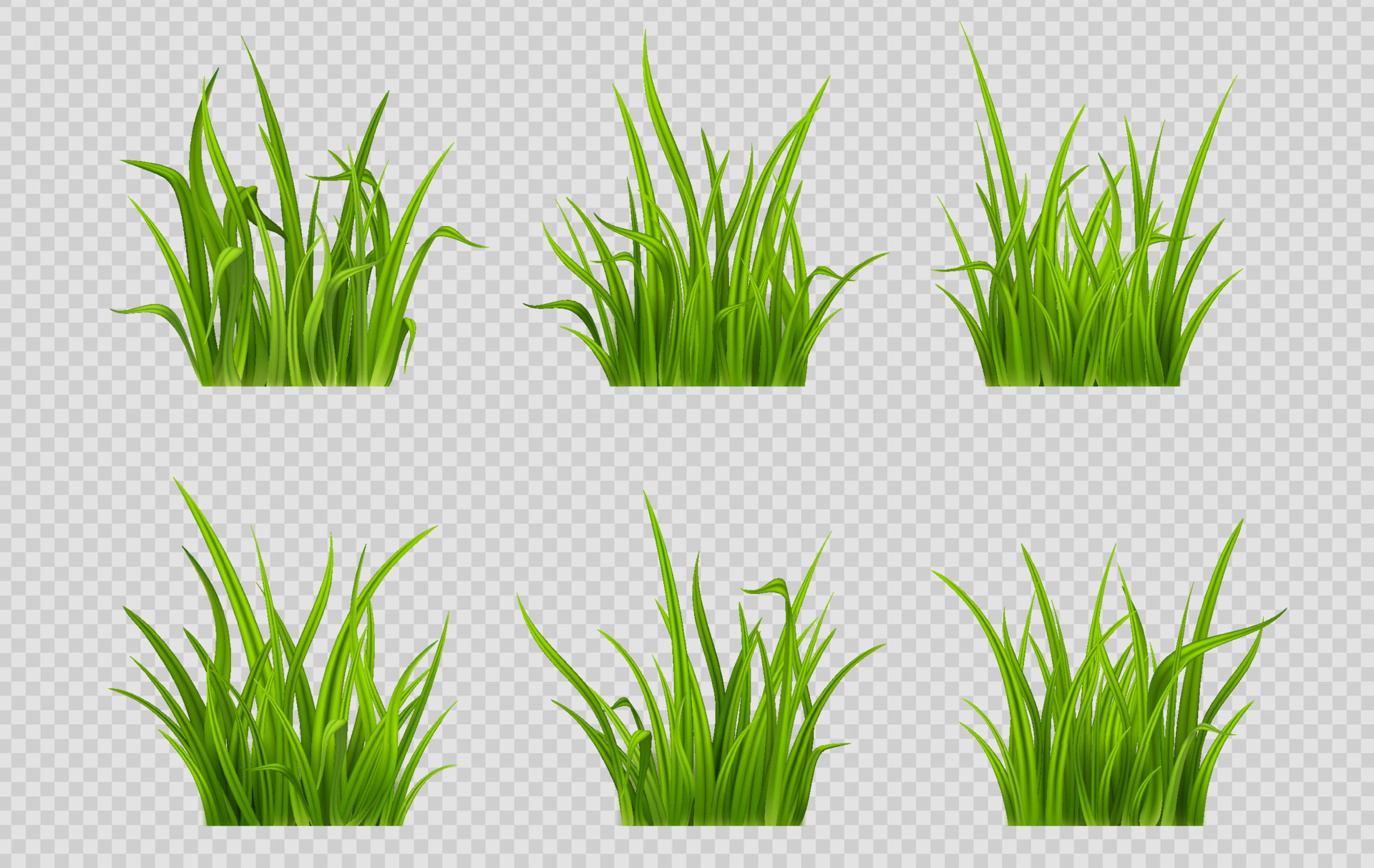 Realistic green grass patches on gray background 17427916 Vector Art at