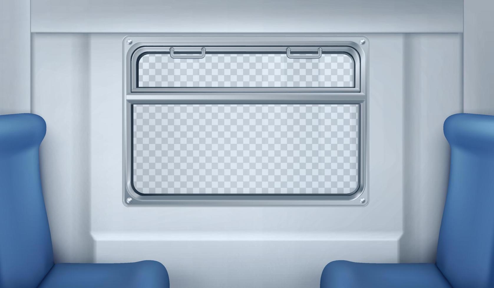 Realistic train or metro wagon interior vector