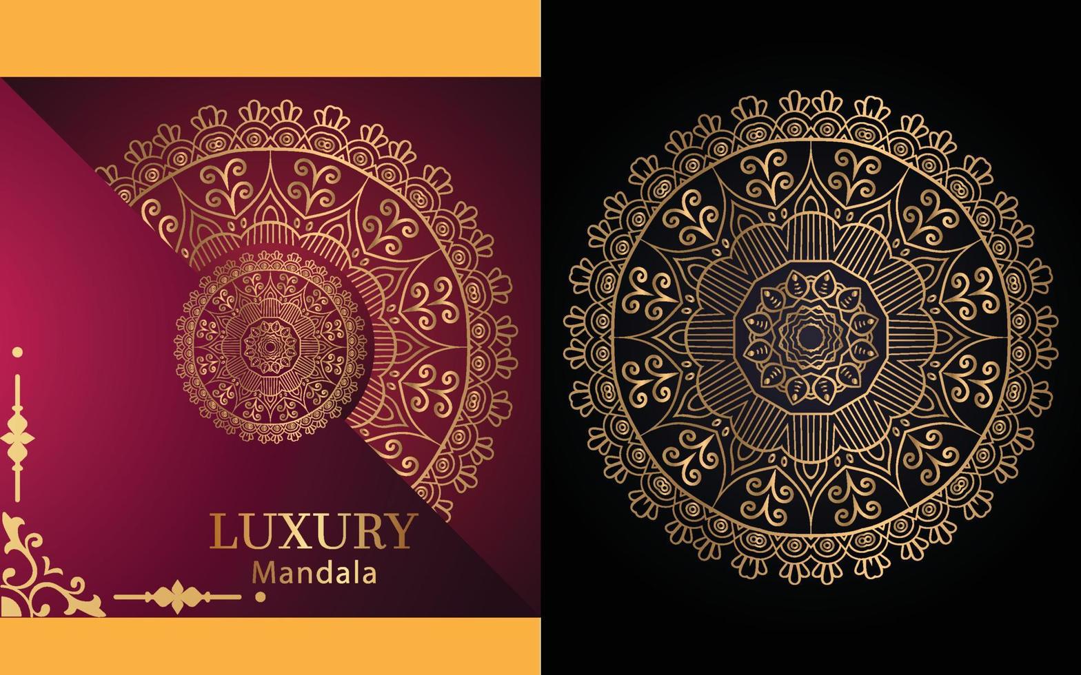 luxury ornamental mandala design background in gold color for yourself vector