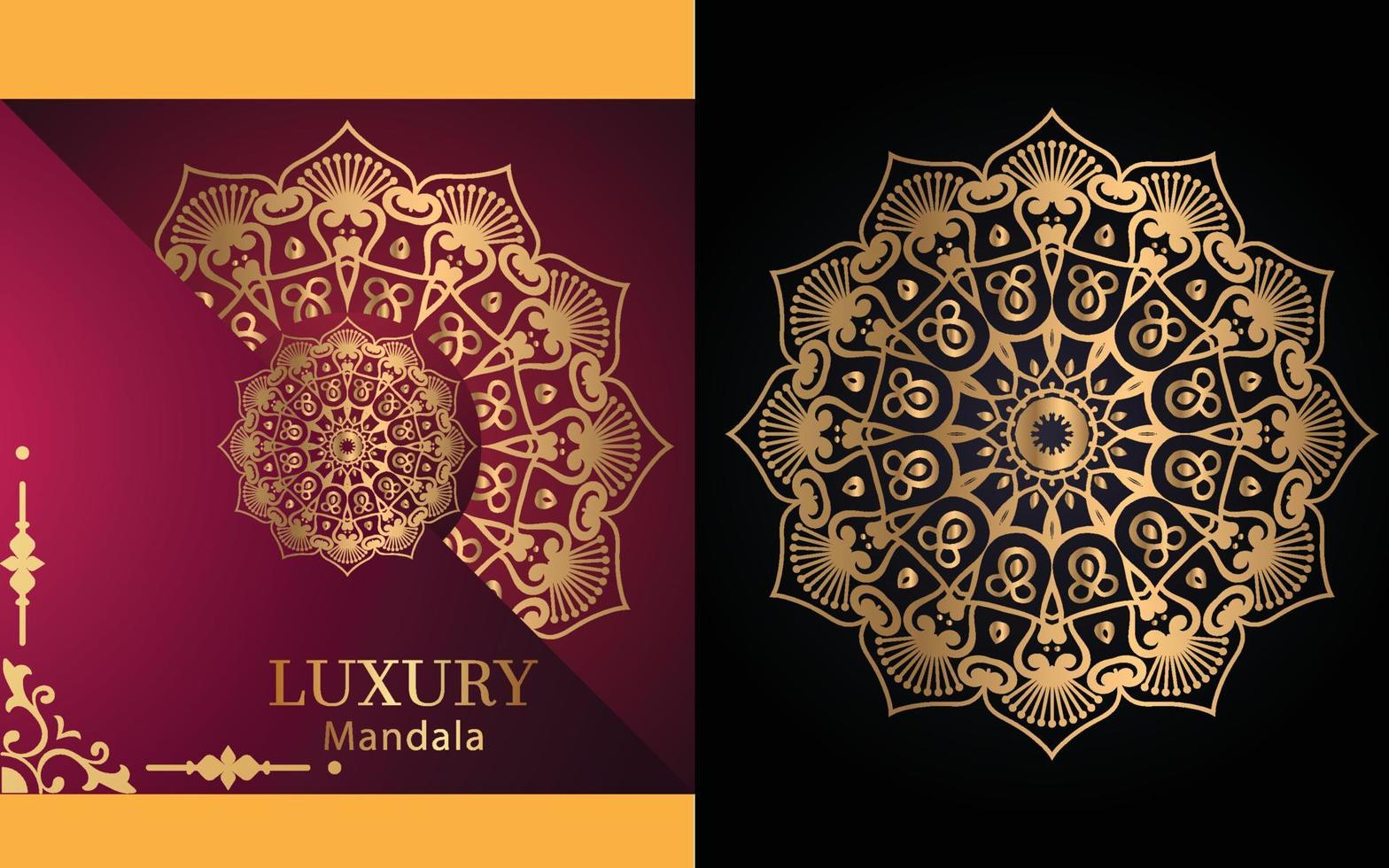 luxury ornamental mandala design background in gold color for yourself vector