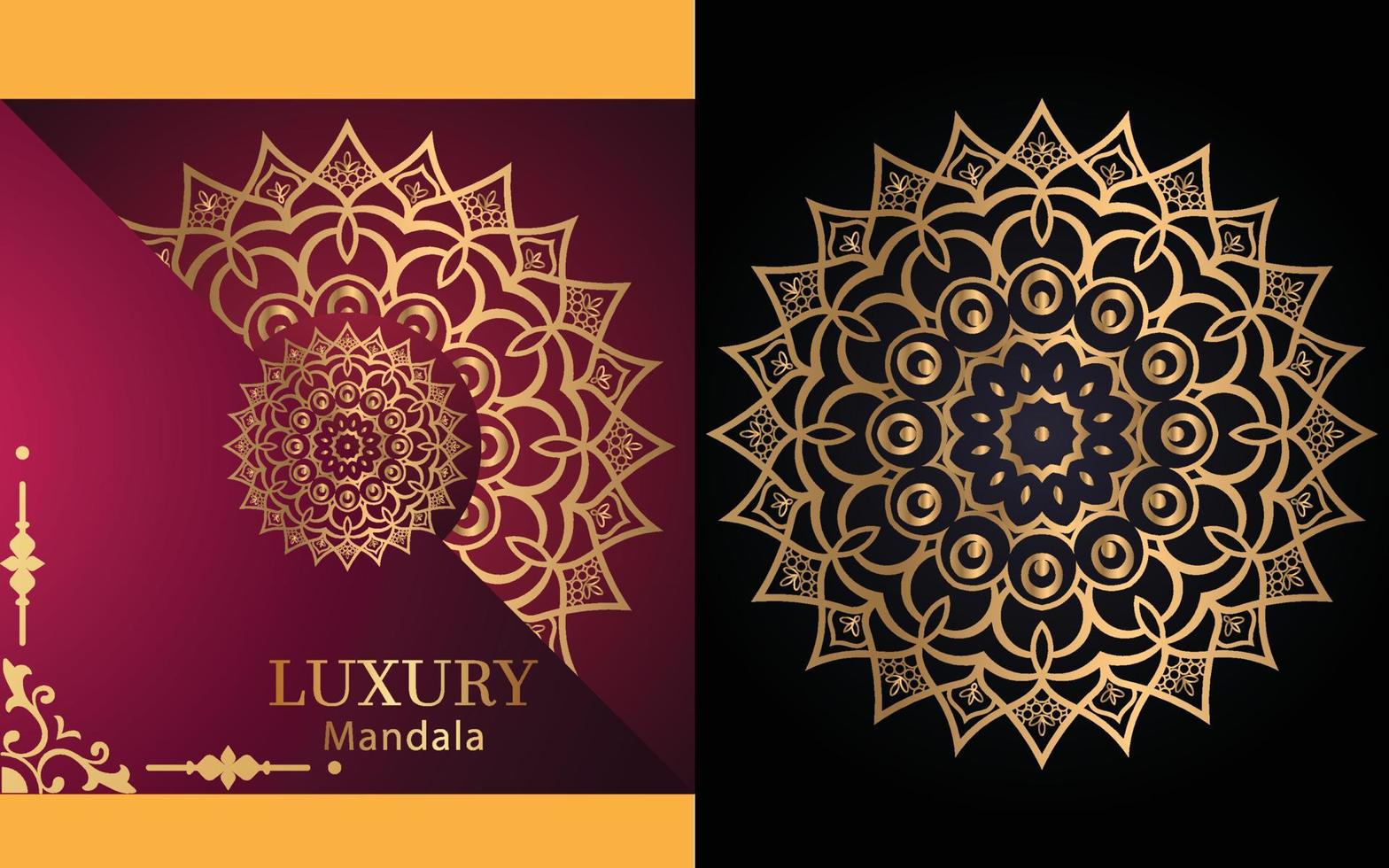 luxury ornamental mandala design background in gold color for yourself vector