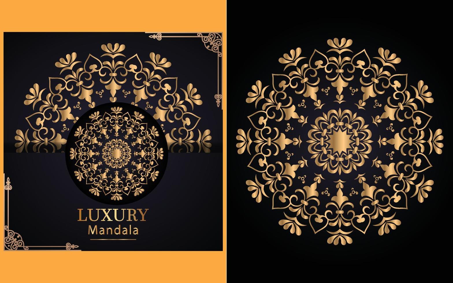 luxury ornamental mandala design background in gold color for yourself vector