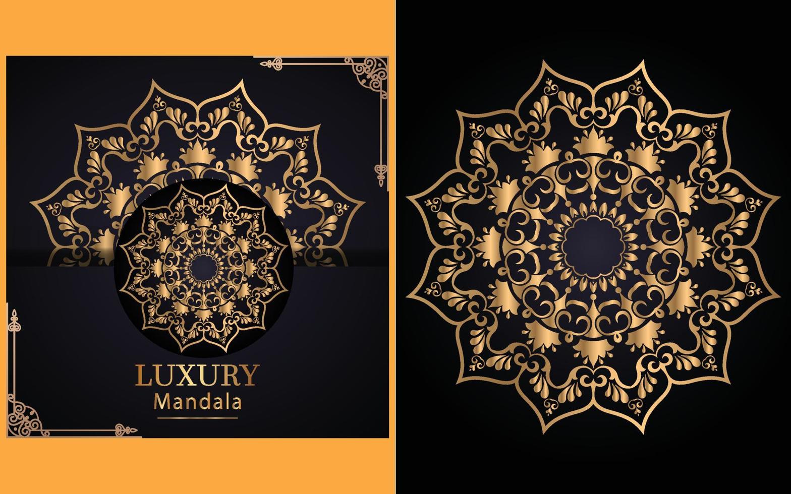 luxury ornamental mandala design background in gold color for yourself vector