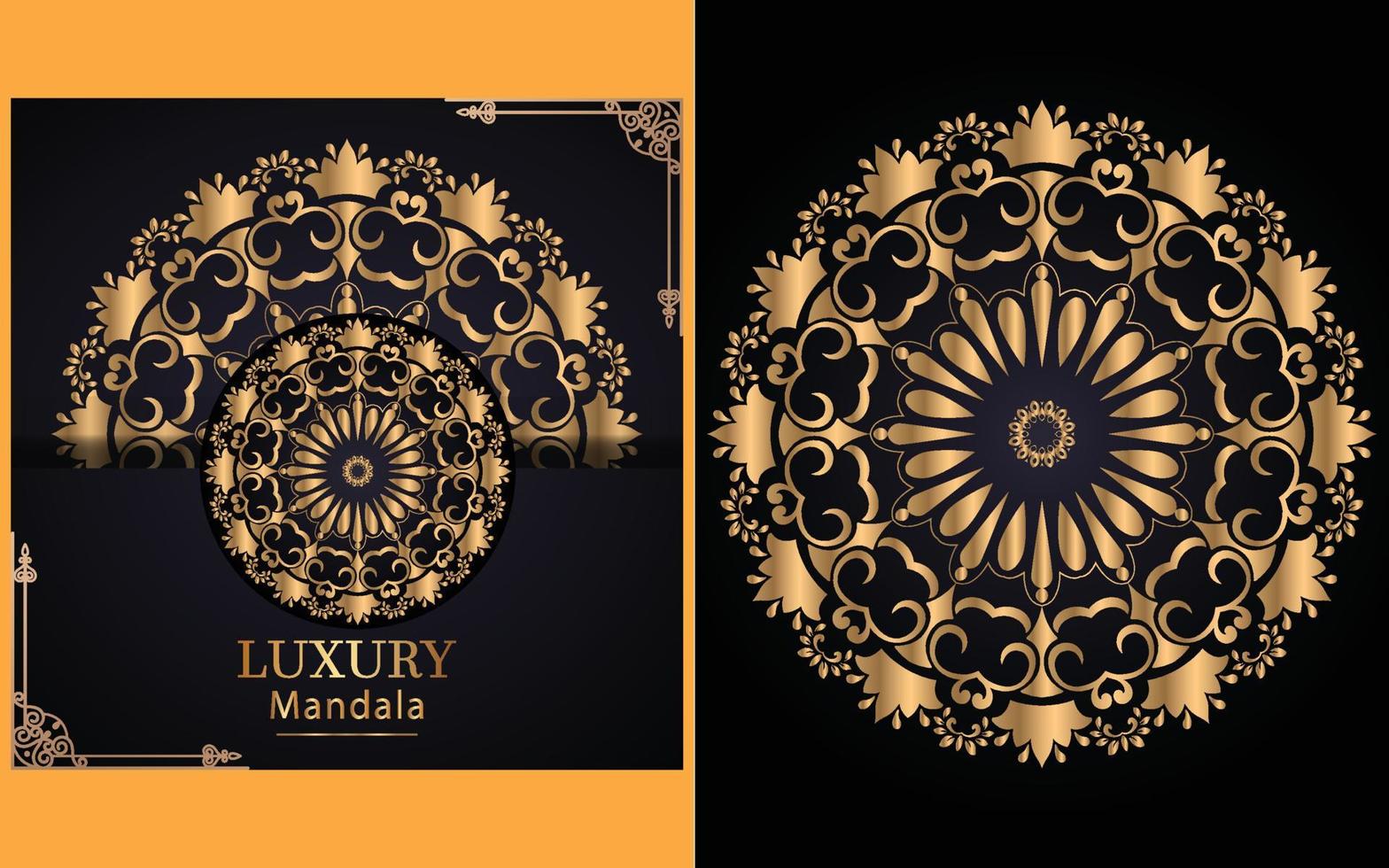 luxury ornamental mandala design background in gold color for yourself vector
