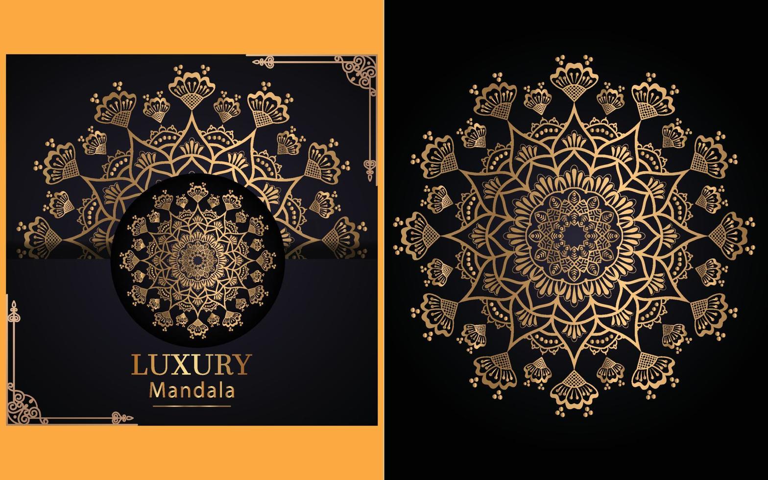 luxury ornamental mandala design background in gold color for yourself vector