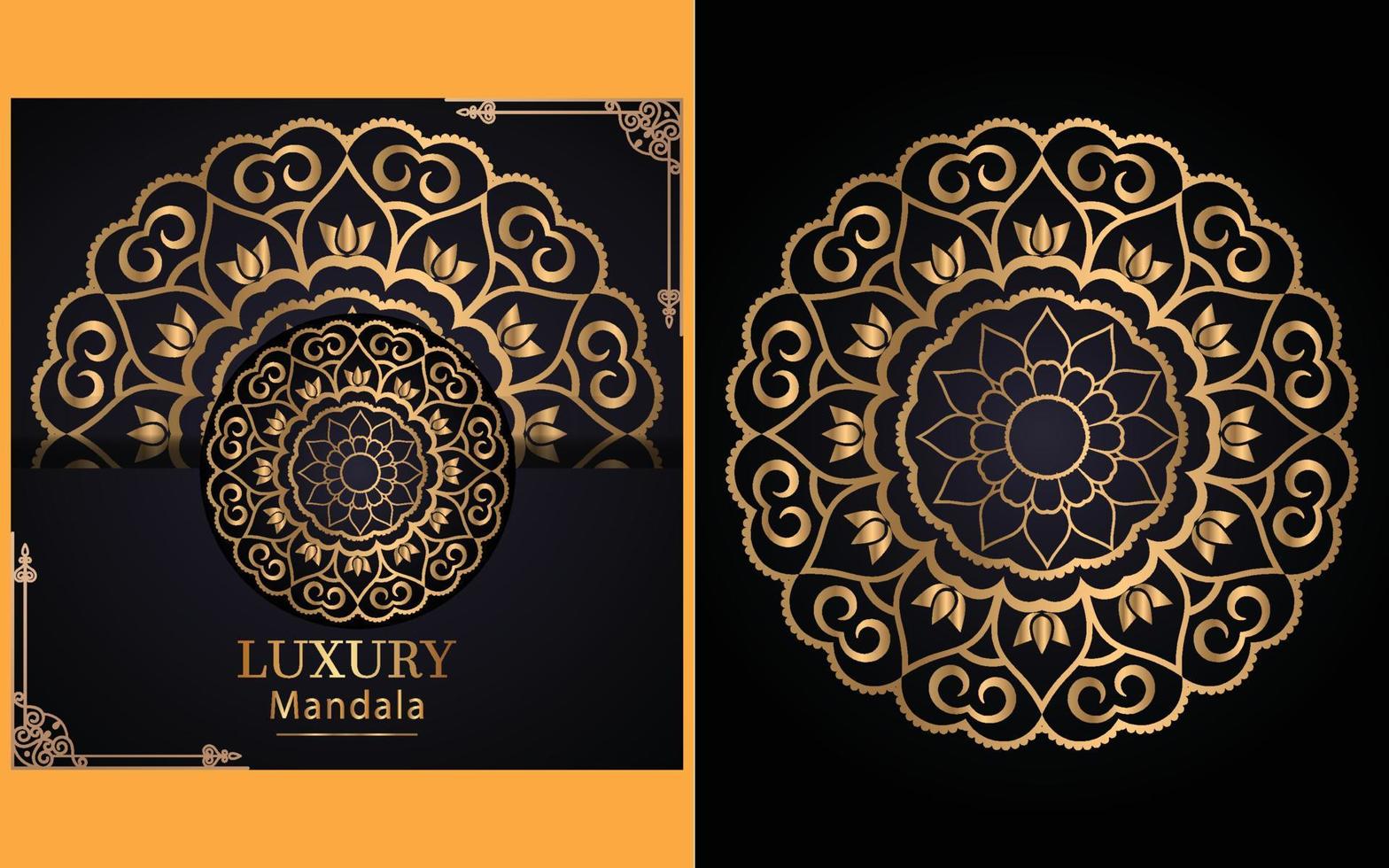 fondo de diseño de mandala ornamental de lujo en color dorado para ti vector