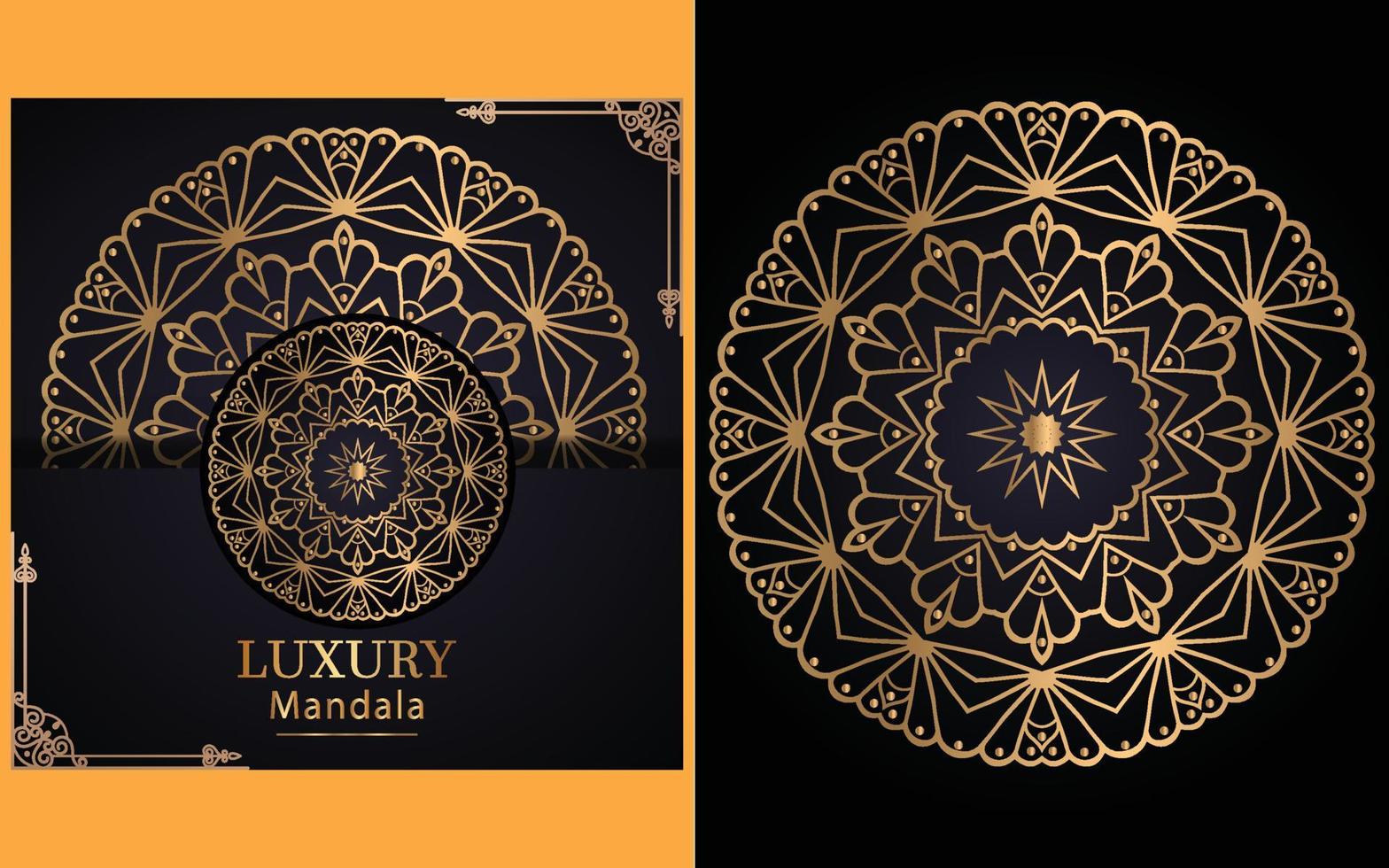 luxury ornamental mandala design background in gold color for yourself vector