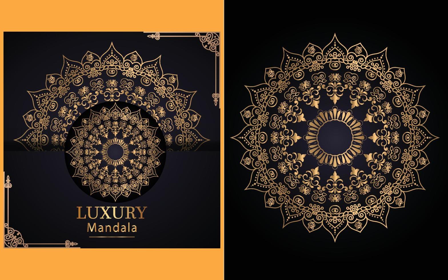 luxury ornamental mandala design background in gold color for yourself vector