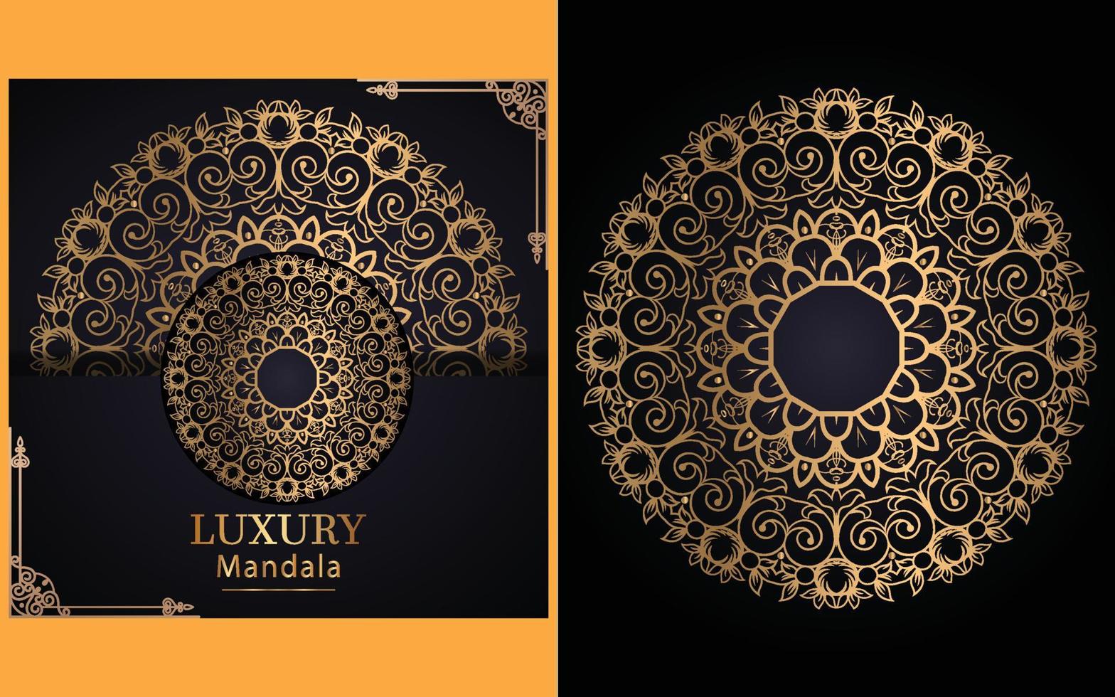 fondo de diseño de mandala ornamental de lujo en color dorado para ti vector