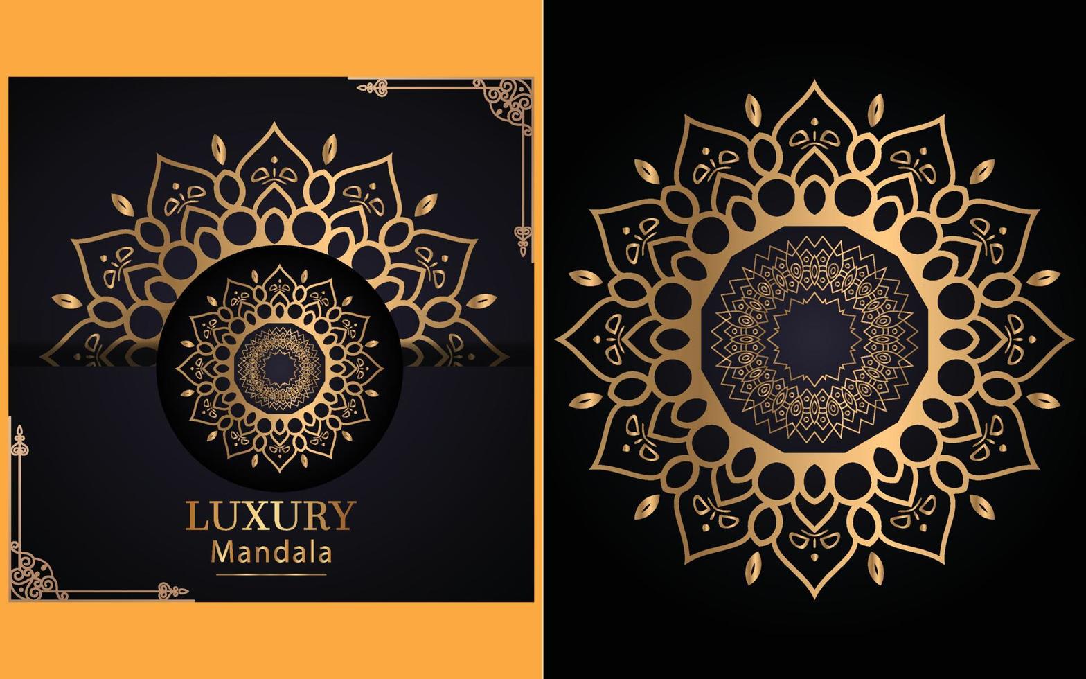 luxury ornamental mandala design background in gold color for yourself vector