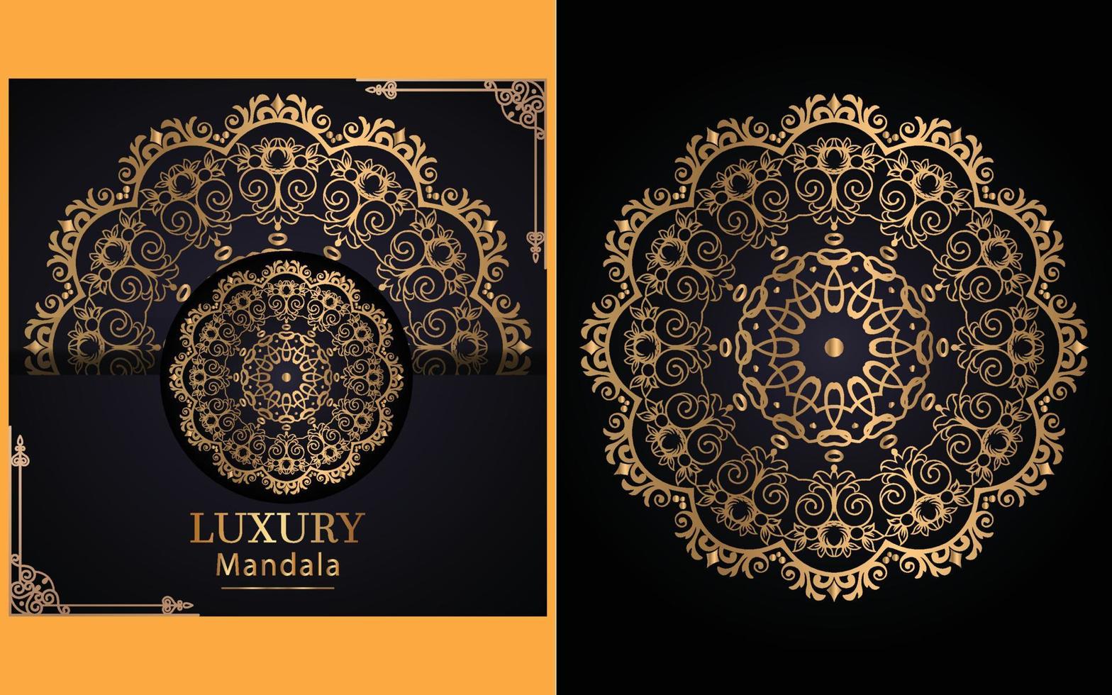 fondo de diseño de mandala ornamental de lujo en color dorado para ti vector