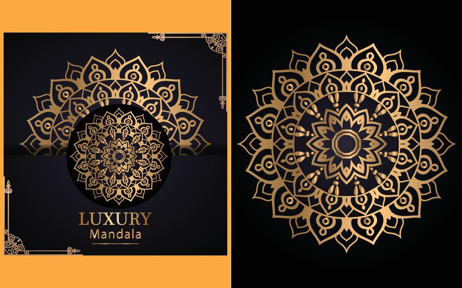 luxury ornamental mandala design background in gold color for yourself vector