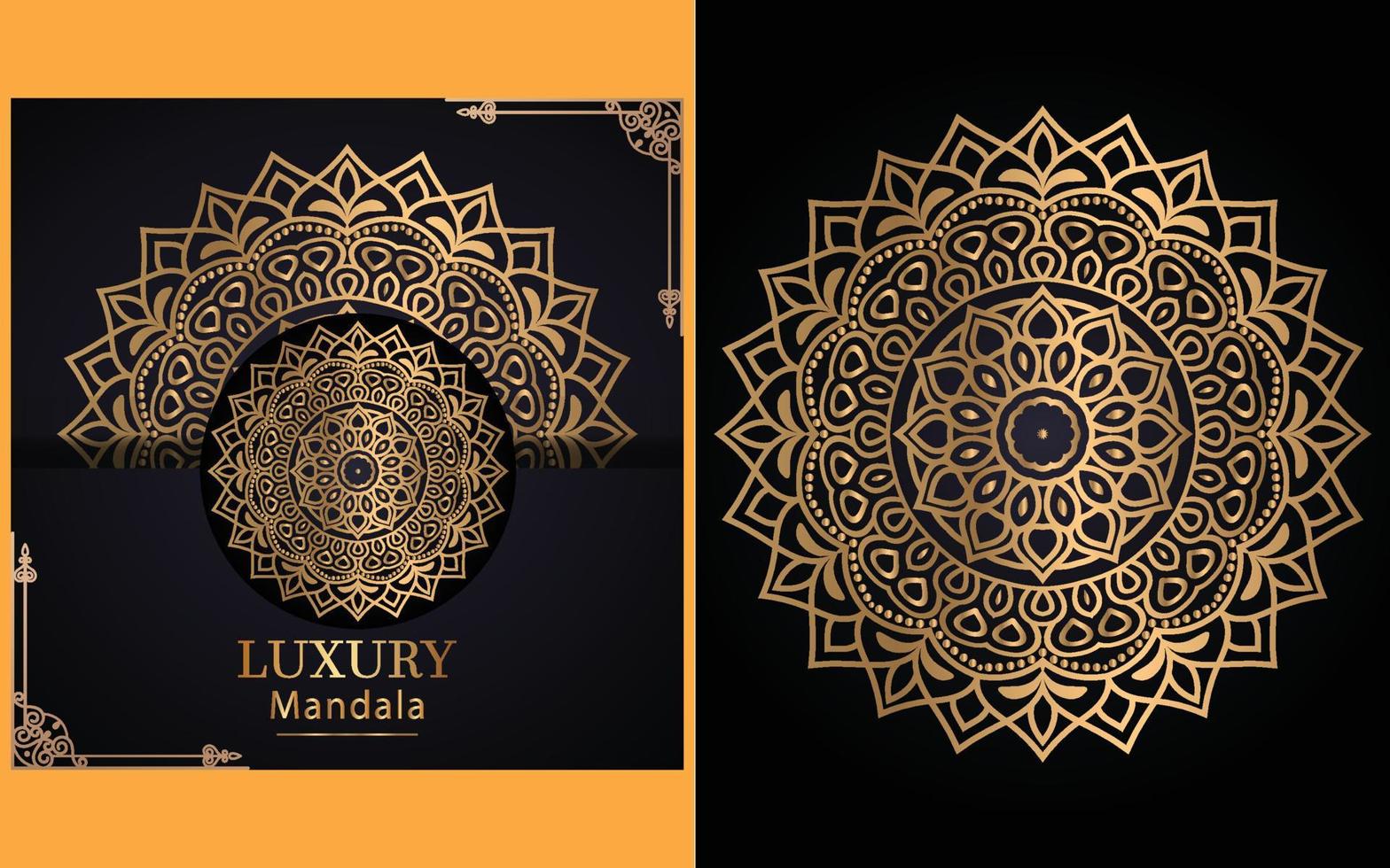 luxury ornamental mandala design background in gold color for yourself vector