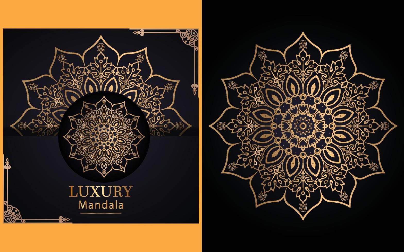 luxury ornamental mandala design background in gold color for yourself vector