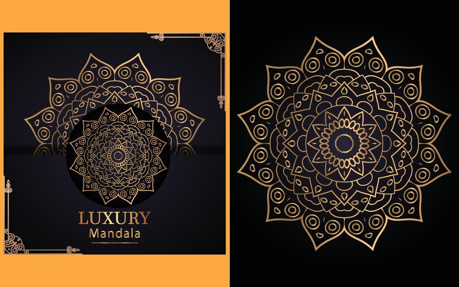 luxury ornamental mandala design background in gold color for yourself vector