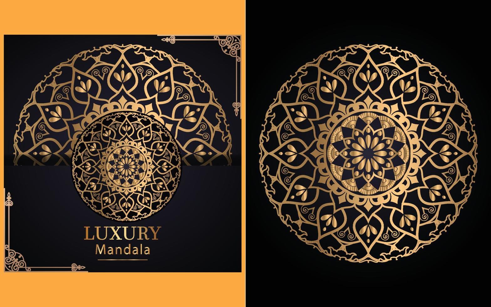 luxury ornamental mandala design background in gold color for yourself vector